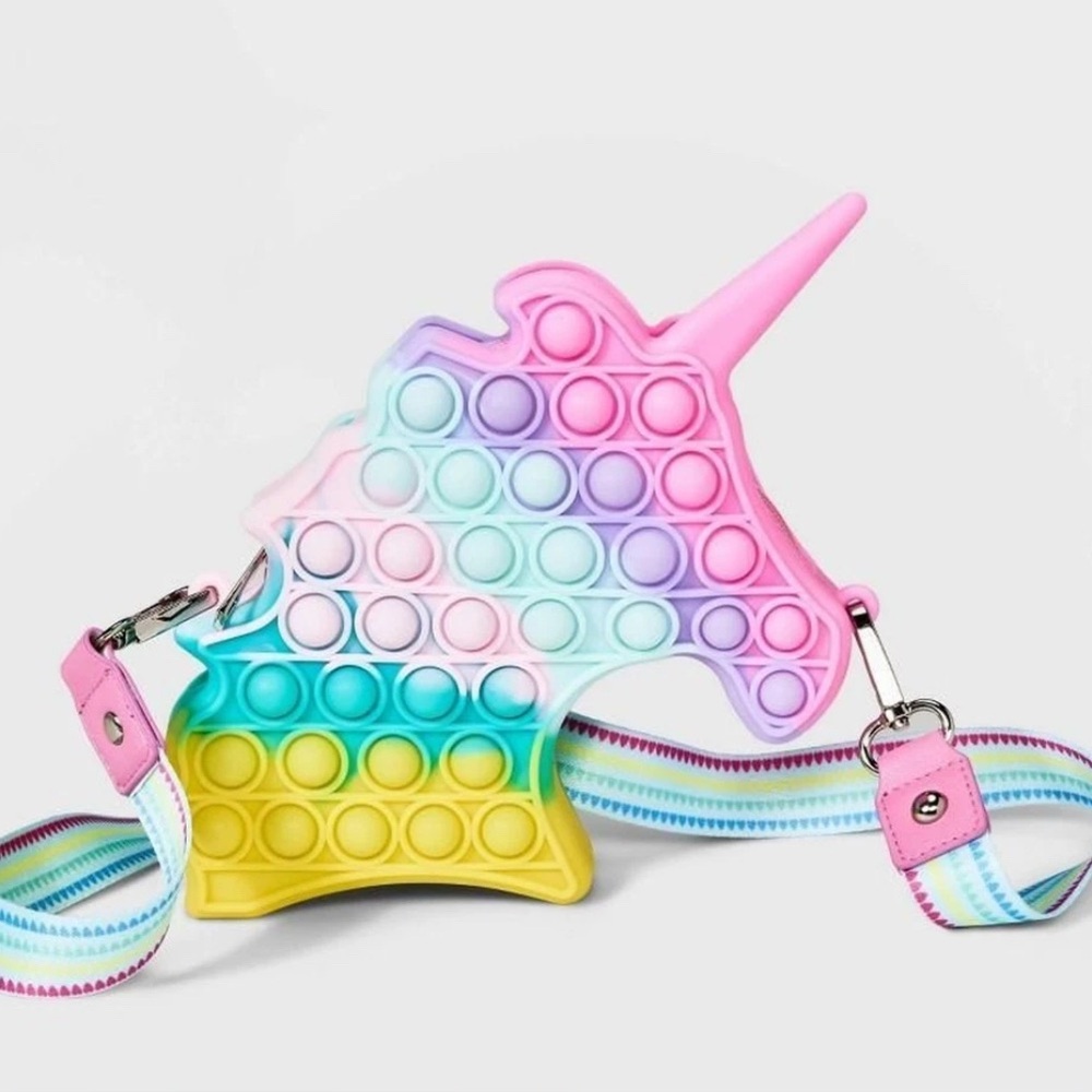 NWT Cat & Jack Unicorn Pop It Bag - Pink, Blue, Yellow